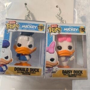 Funko Bitty Pop! Disney Mickey & Friends Donald & Daisy Duck Earrings Upcycled